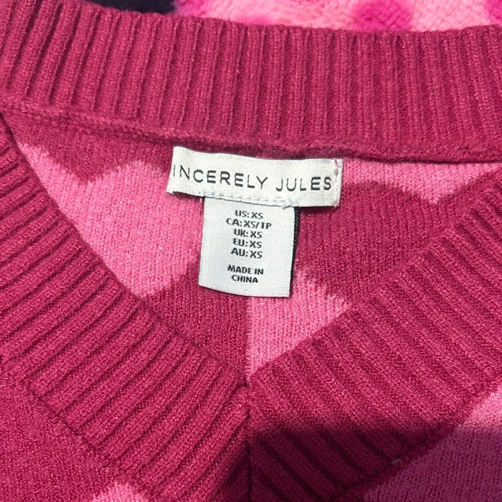 Sincerely Jules Pink Heart Sweater